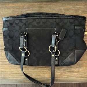 Coach Black Signature Tote Bag